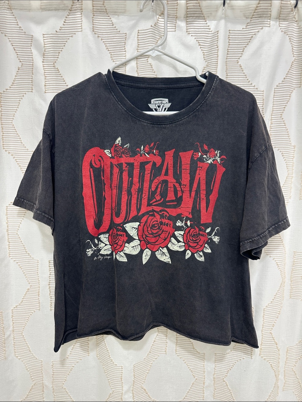 Boutique “Outlaw” Graphic Cropped Tee